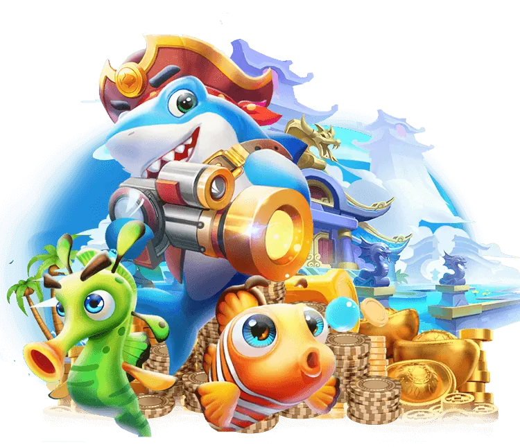 An exciting PH7 fishing game screen with colorful fish and underwater creatures, inviting players to hunt for big rewards.